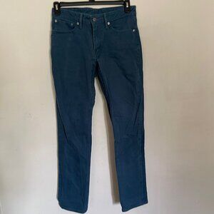 Levis 511 Premium Jeans Womens Size 31x32 Skinny  Soft Stretch Colored Teal T5